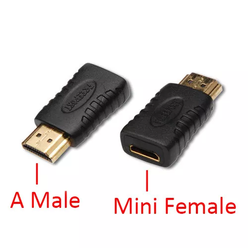 HDMI Type A Male to Mini HDMI Type C Female Adapter Converter 1080p Full HD