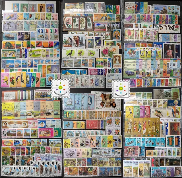 Worldwide Stamp Collection MNH - 100 Full Sets from 60 Different Countries &Gift