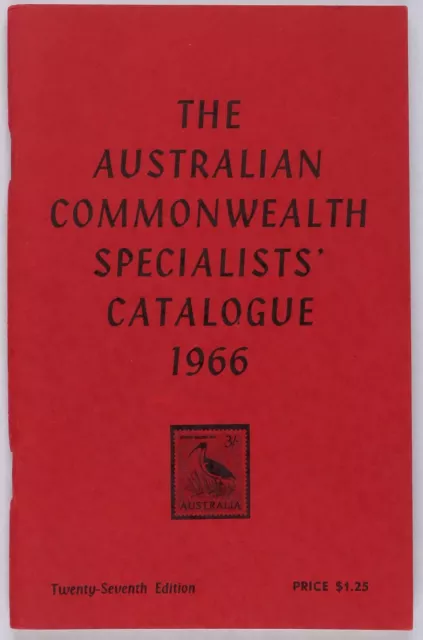 CATALOGUES Australia ACSC 27th Edition, 1966, pub by Hawthorn Press.