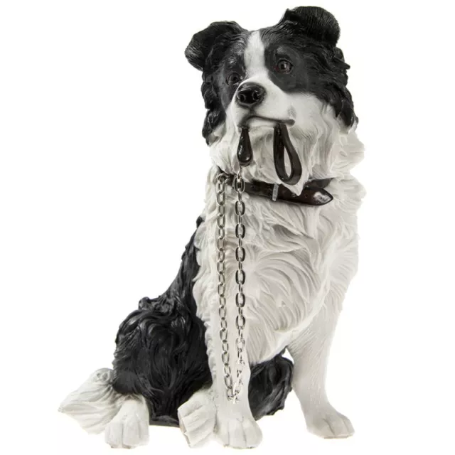 Walkies Border Collie Sitting Animal Dog Figurine Collection Resin Home Decor