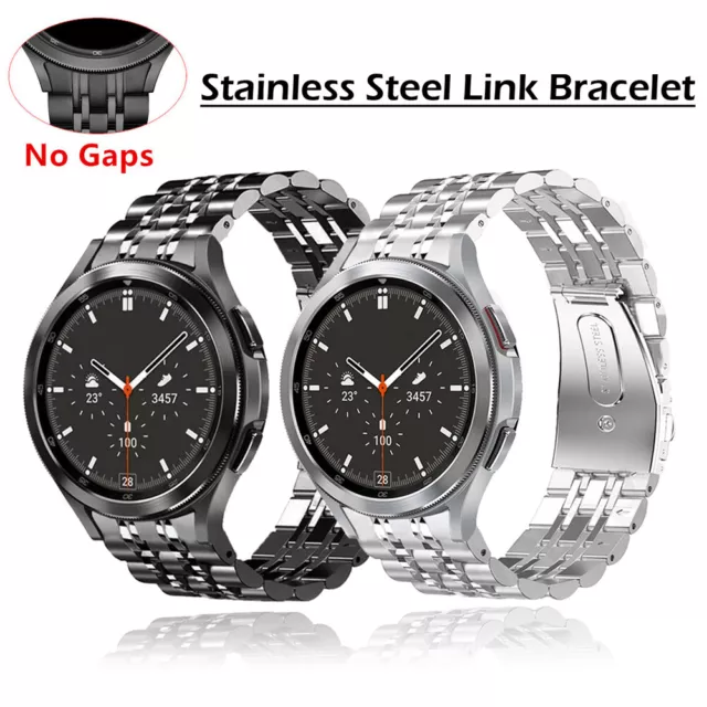 For Samsung Galaxy Watch 6 5 Pro 40/44/43/47mm Stainless Steel Metal Band Strap