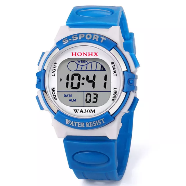 Orologio Sportivo Impermeabile Bambini Ragazzi Digitale LED Bambini Allarme Data Orologio Regalo