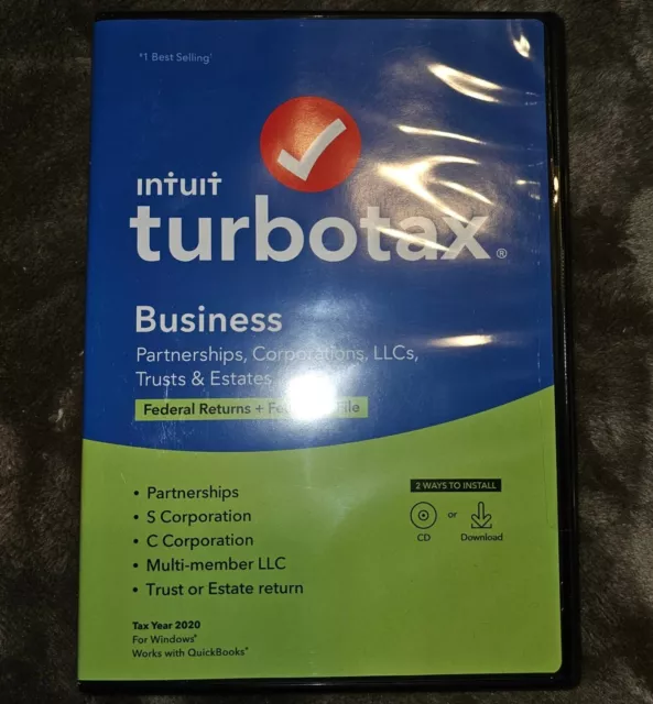 NEW 2020 TurboTax Business CORPORATIONS LLCs Trusts FEDERAL Tax SOFTWARE SEALED NEW 2020 TurboTax Business CORPORATIONS LLCs Trusts FEDERAL Tax SOFTWARE SEALED