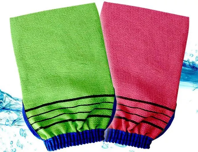 Korean Italy Exfoliating Bath Washcloths Shower Skin Body-Scrub Towel Glove 5PC