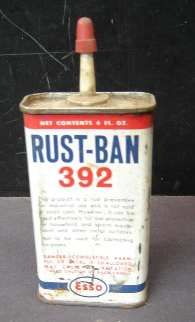Vintage Rust Ban 392  ESSO Oil Tin Can 4 Oz