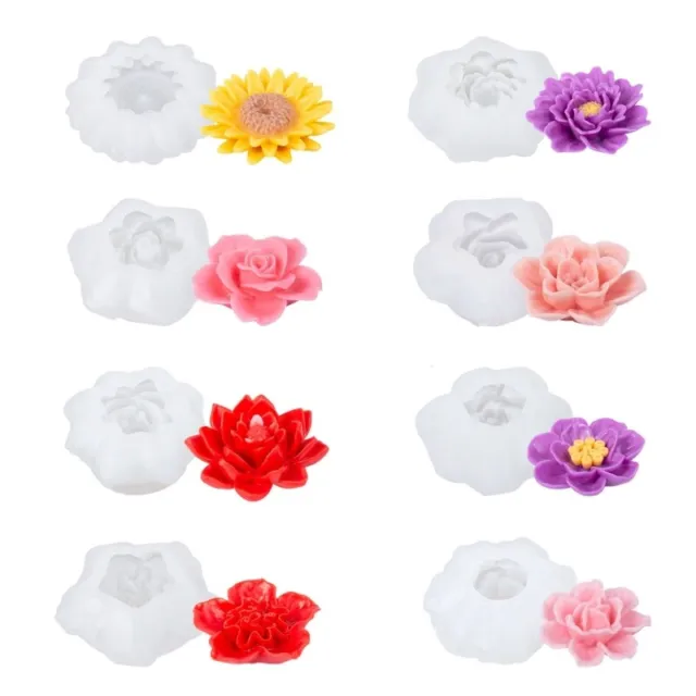 Elegant Flower Candle Mold 3D Flower Silicone Soap Mold for DIY Craft Resin Mold