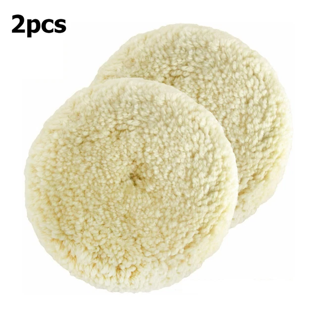 2Pcs Durable 7" Wool Buffing Pad for Compound Cutting & Polishing M7B3