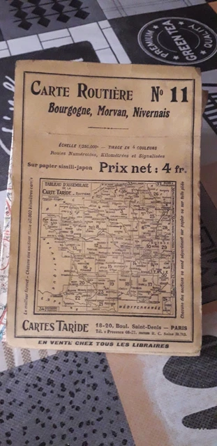 Carte Taride, Routière N°8 : Paris, Orléanais