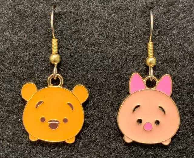 Winnie the Pooh & PIGLET Earrings Disney Stainless Hook New Duo (C) Tsum Tsum