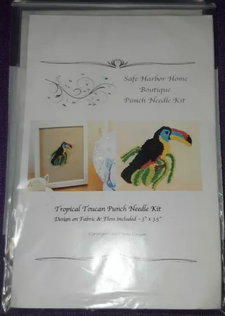 Safe Harbor Home Boutique Punch Needle Kit Tropical Toucan  NIP