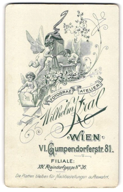 Fotografie Wilhelm Kral, Wien, Gumpendorferstr. 81, Portrait Elfen bedienen Pla