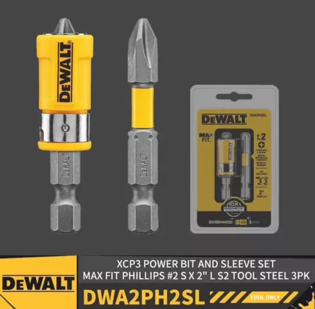 DEWALT DWA2PH2SL MAXFIT Screwdriver Bit 2'' PH2 Impact Driver Phillip Steel New