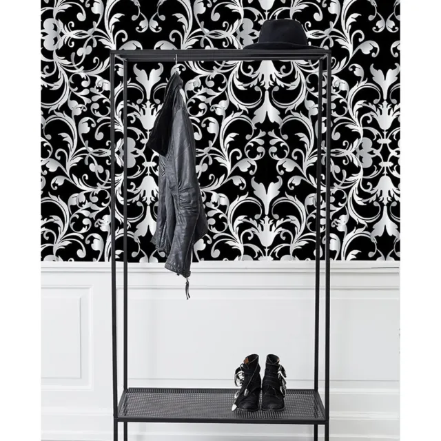 Vintage 3d flowers Removable wallpaper black and white wall mural photo