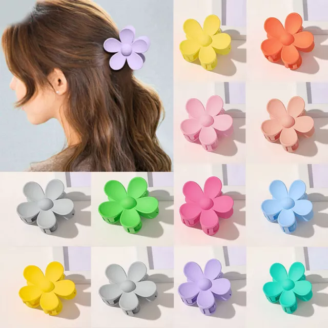 Women Big Flower Hair Claw Clamps Frosted Large Hair Clips Girls Headwear Claw √