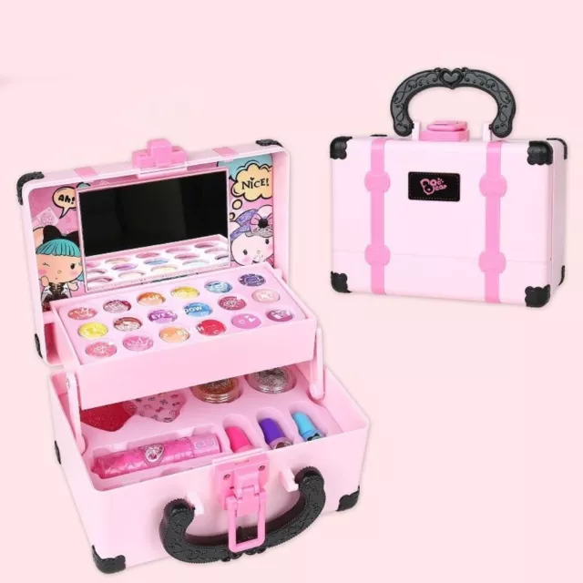 quality Kids Non-toxic Beauty Makeup Real Makeup Kit Washable Makeup Toys Retro