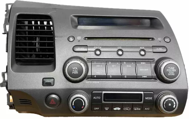 06-11 Honda Civic Radio Stereo CD Player Climate Control 39100-SNA-A620-M1 OEM