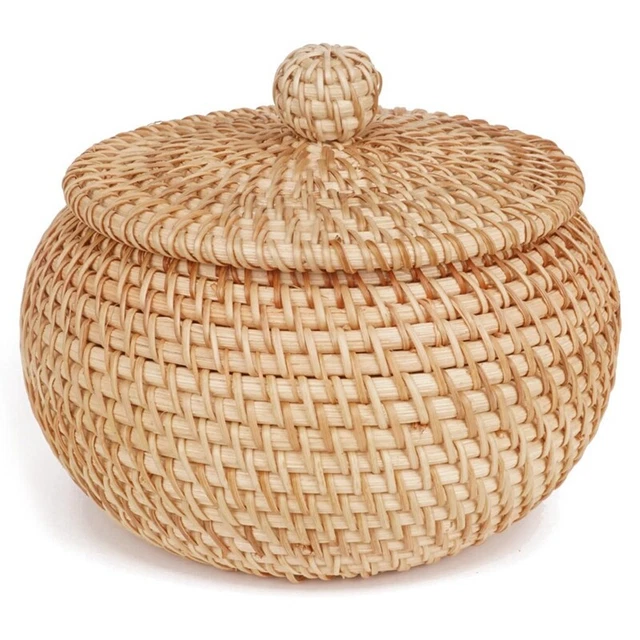 Cottonphant Cesto Portaoggetti Extra Large In Corda Di Cotone: 55,9x35,6x45,7 Cm Con Coperchio, Beige - 3