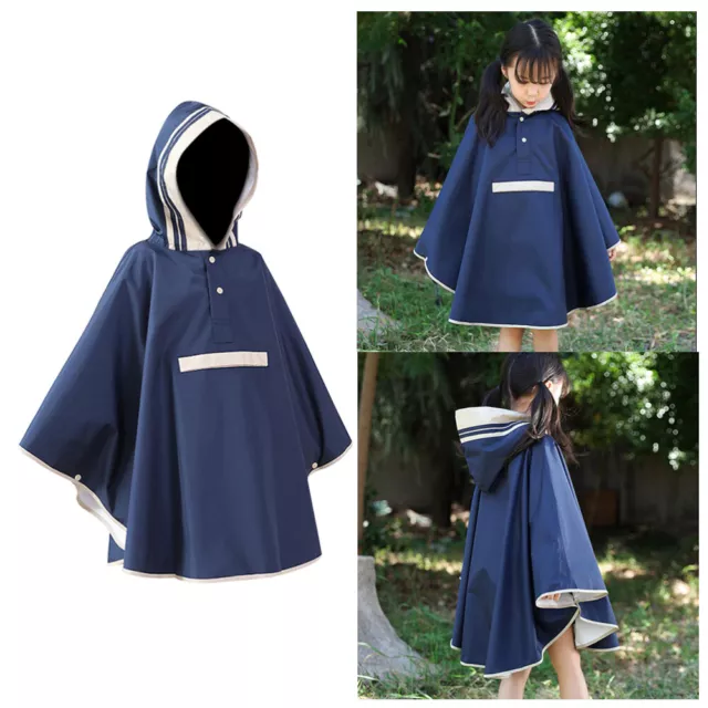 Hooded Rain Poncho Kids Rainwear Raincoat Jacket Whole Body