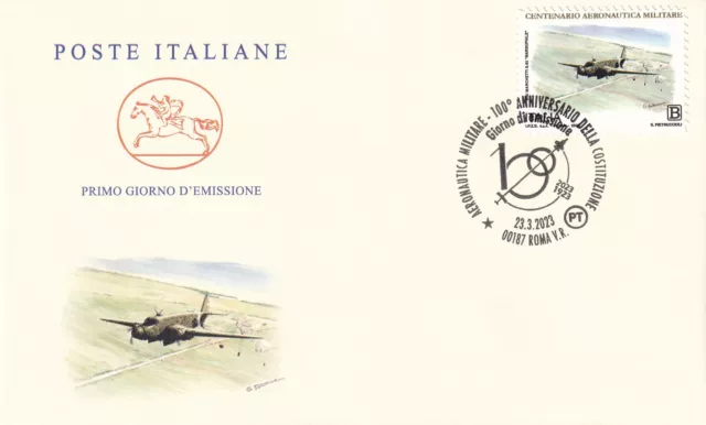 S 82 "Marsupiale" Siai Marchetti 100° Aeronautica Busta Fdc Cavallino 2023