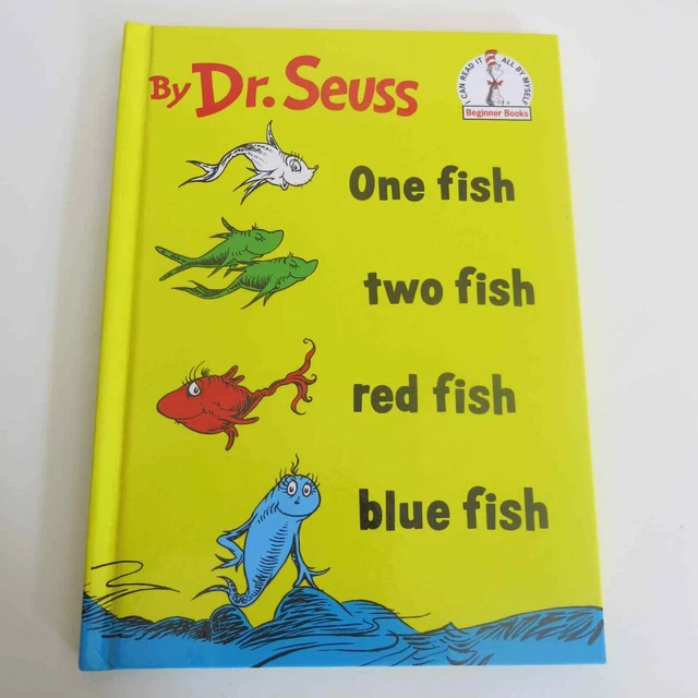 DR SEUSS One Fish Two Fish Red Fish Blue Fish Book Beginning Books 1960