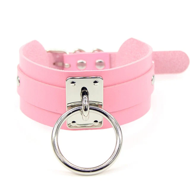 Cintura collo donna sexy PU in pelle punk BDSM bindage bondage cintura colletto con O-Ring