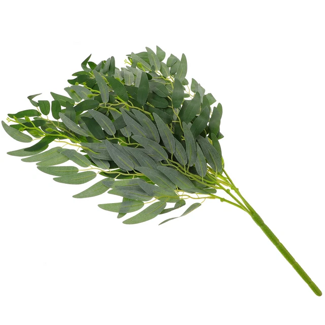 Hojas de sauce artificiales tallos de plantas artificiales recoger hojas de olivo