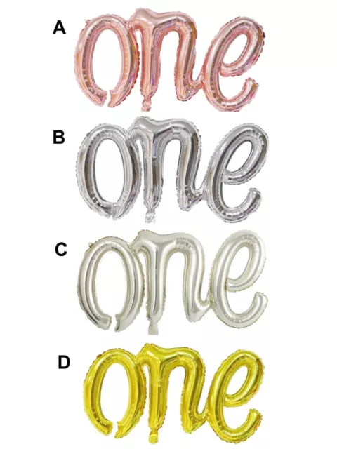 1st First Birthday One Foil Balloon Letters One Baby Birthday Party Decoration