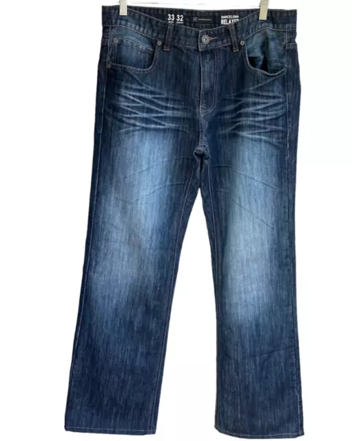 INC International Barcelona Relaxed Fit Jeans Men 33x32" Distressed Actual 36x32