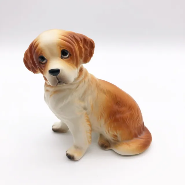 Vintage Lefton St Bernard Dog Figurine Japan Sitting Puppy Ceramic A134