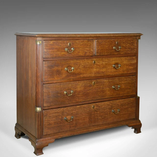 Antique Chest of Drawers, Oak, English, Georgian, Tallboy, 18th Century c.1780