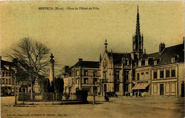 CPA BRETEUIL Place de l'Hotel-de-Ville (864284)