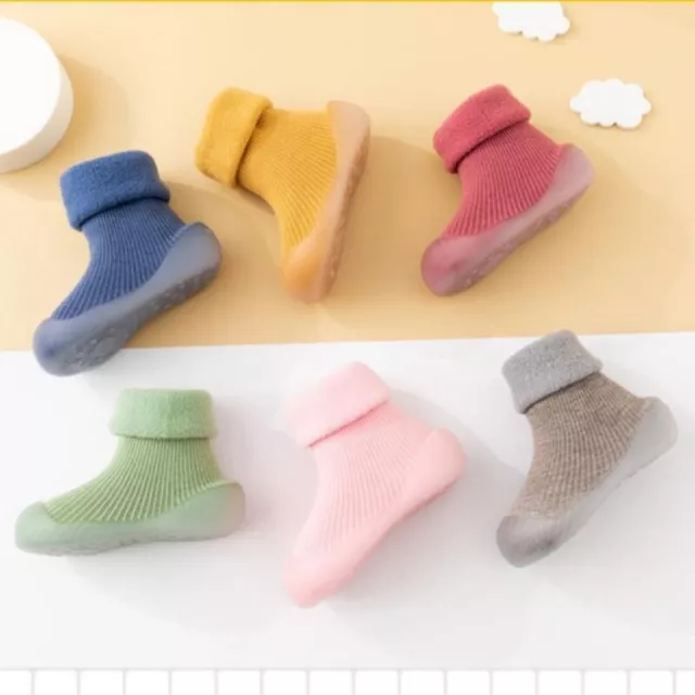 Baby Girls Boys Kids Socks Walking Outdoor Flat Non-slip Cotton Soft Sole Shoes