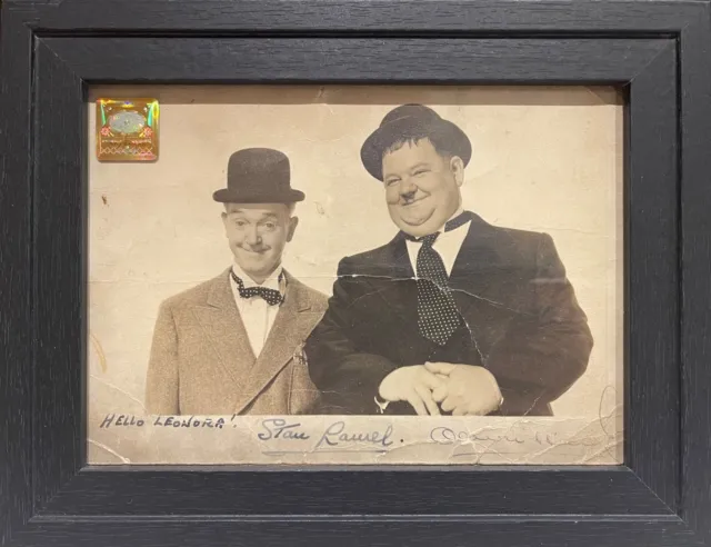 Stan Laurel And Oliver Hardy Comedians 100% Guaranteed Hand Signed Photo & COA