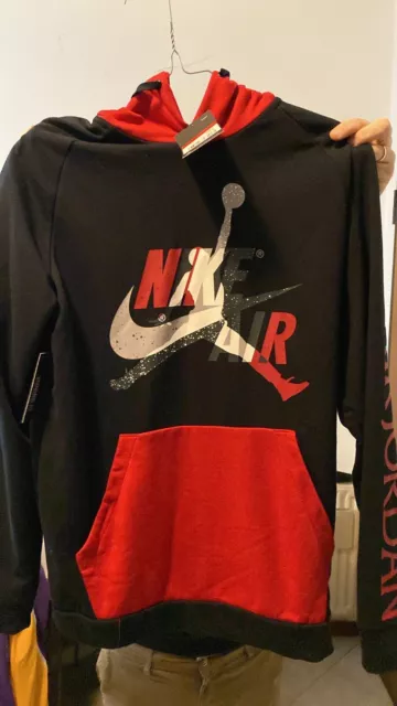 Felpa jordan nera rossa shop