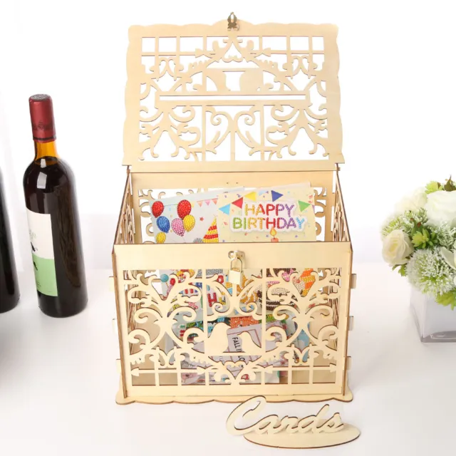 DIY Wooden Wedding Card Box Business Card Boxes Party Favor Decor (JM01369)