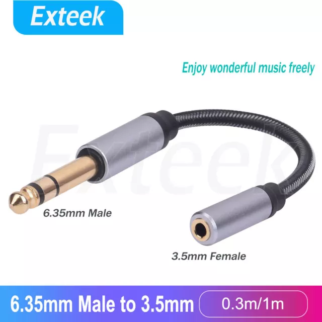 3.5mm Socket Female to 6.35mm TRS 1/4-Inch Jack Plug Male Stereo Audio cable AU