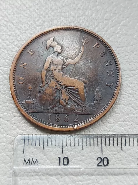 An 1862 Queen Victoria 1d One Penny Coin