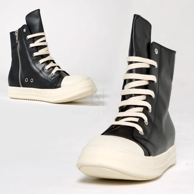 NewStylish Mens Casual Shoes Contrast leather high-top sneakers