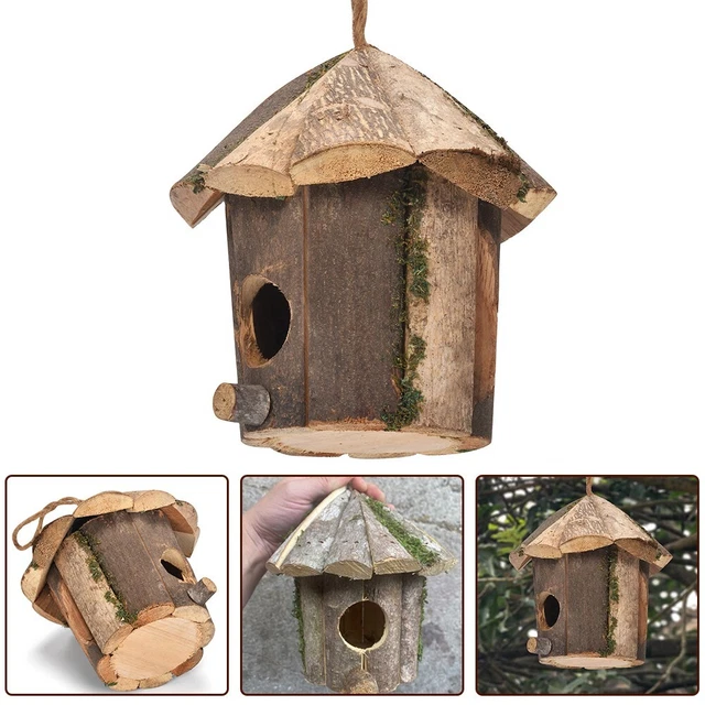 Nichoir Pour Oiseaux Extérieur 3 En 1 Bois - Avec Porte Arrière - Résistant Intempéries Jardin Et Arbre