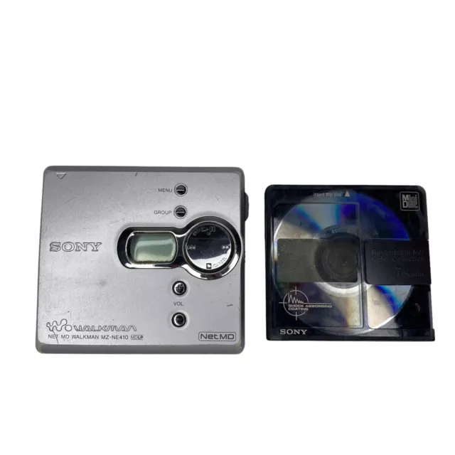 Sony Net MD Walkman MZ-NE410 MiniDisc Player Recorder VTG Tested & Working**