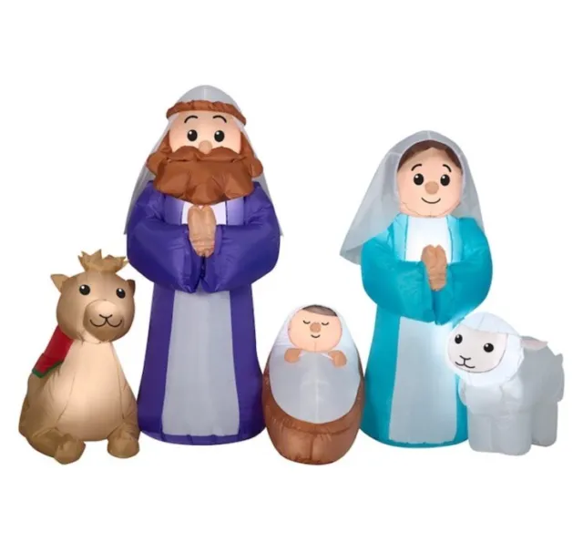 6.5 FT Wide Manger Nativity Scene LED Light Up Airblown Christmas Inflatable