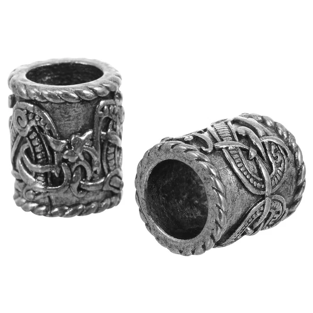 2pcs Viking Bart Bart Perlen Dreadlocks Manschettenröhrchen Geflecht Clips