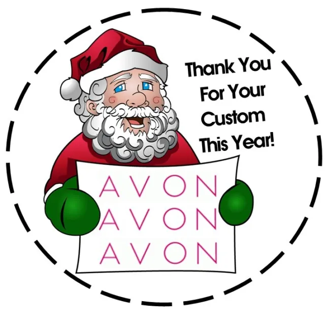 AVON, Christmas Stickers Circle Labels, Giftwrap, AVON, FAST PnP