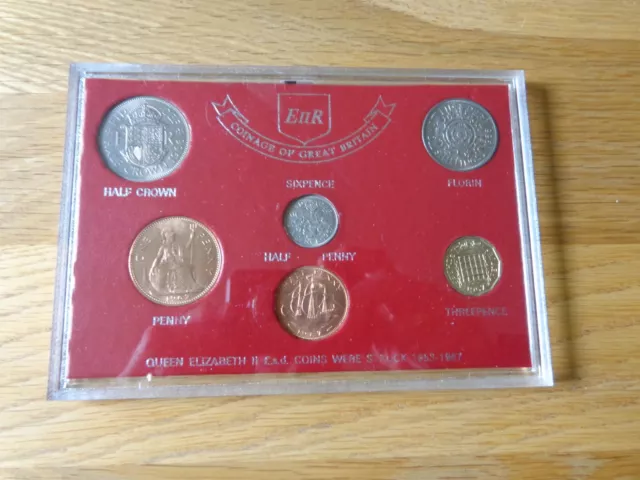 Queen Elizabeth II Coin Set Half Penny Half Crown 6 Coin Set 1953-1967 Ref 206