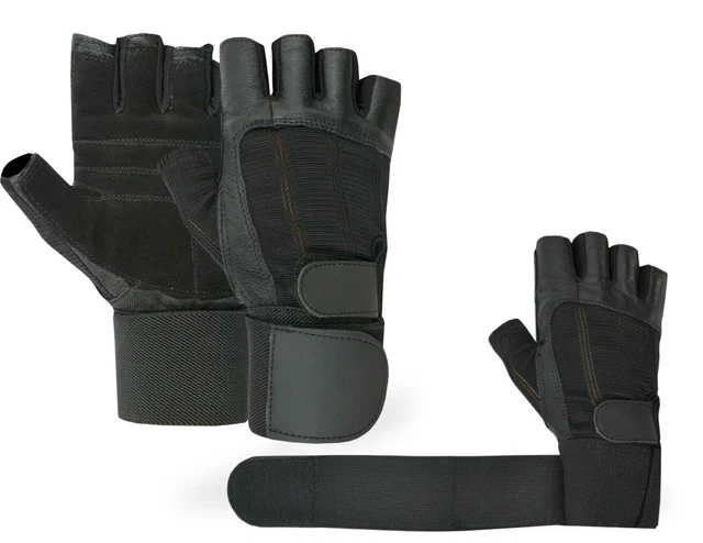Leather Weight Lifting Glove Gym Exercise Fitness Training Cycling Gloves