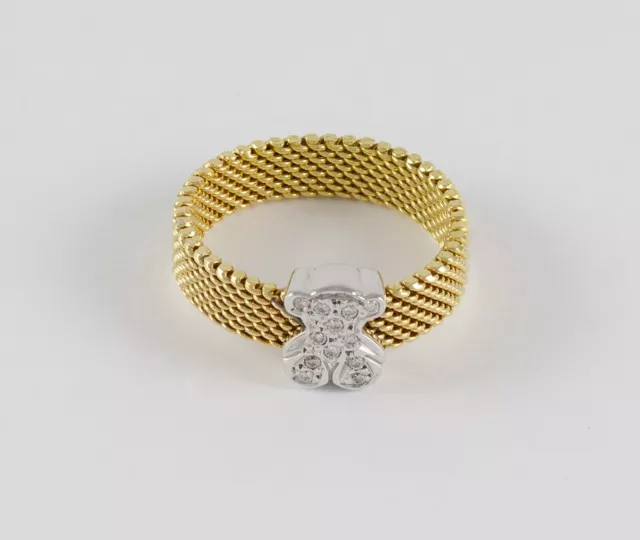 Anillo Tous en oro amarillo y blanco 18k con brillantes