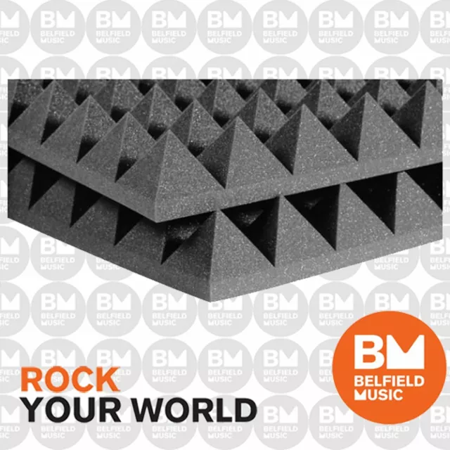 Auralex 4'' Studiofoam Pyramid 2' x 2' Panels - Charcoal x 6  - Belfield Music