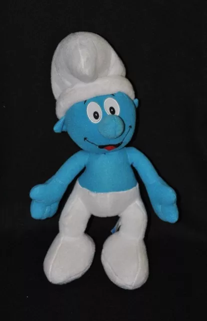 Peluche doudou schtroumpf PLAY BY PLAY bleu blanc 33 cm TTBE