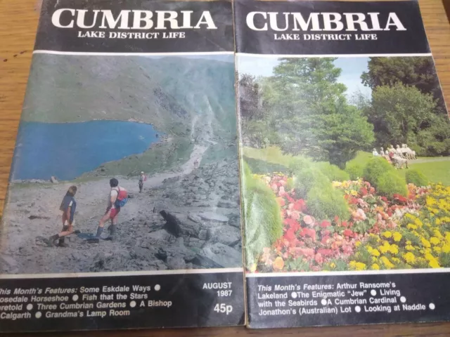 Cumbria Lake District Life magazine Two copies, June & August 1987