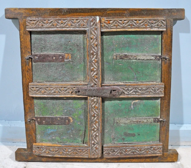 Vintage 2PC en Bois Mural Décoration Cadre Miroir Original Old Main